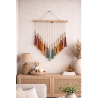 Macramé Wandhanger "Melodi van Kleuren"